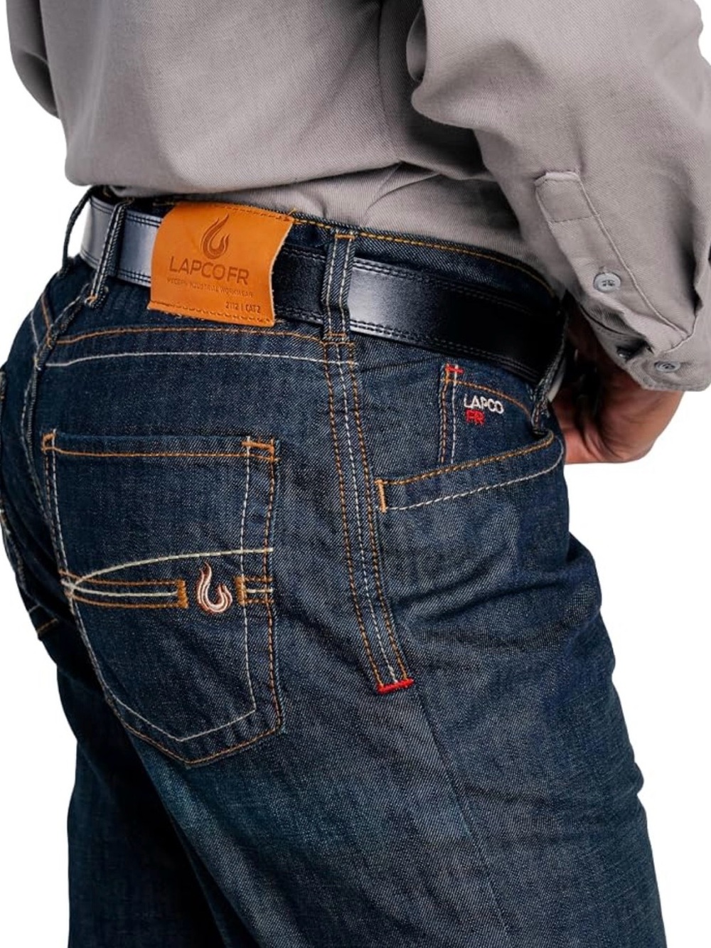 LAPCOFR Men's Slim Straight Dark Blue Jeans